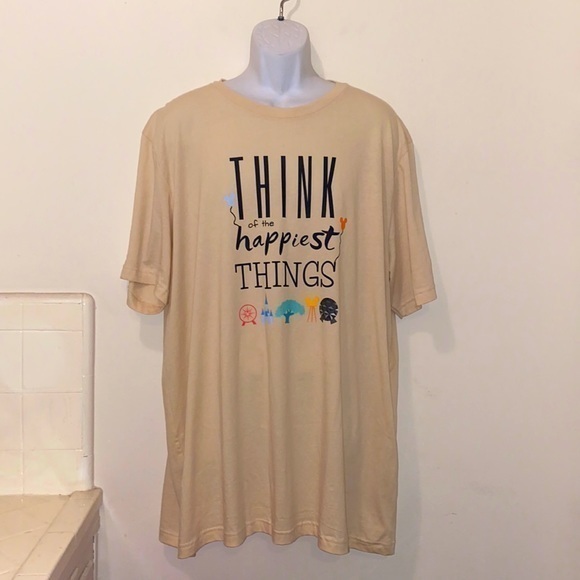 Unisex Walt Disney Word “Think of the Happiest Things” Disney Parks Graphic Tee - Picture 1 of 9